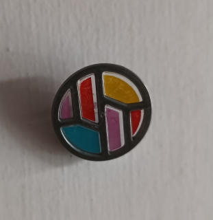 Kovové gombíky -farebné kov/plast 2,1cm